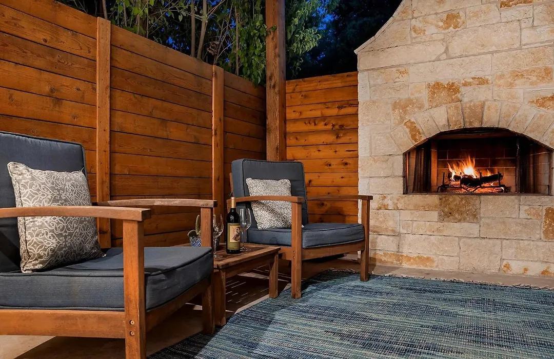An Enchanted Hideaway Outdoor Fireplace Hot Tub-1